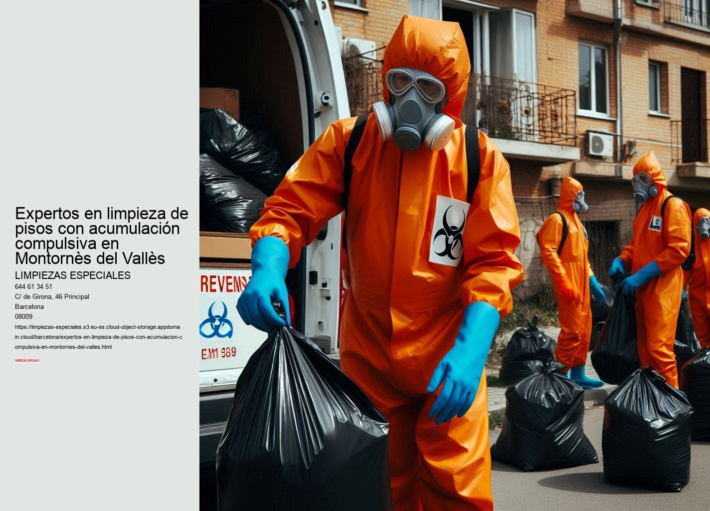 Expertos en limpieza de pisos con acumulación compulsiva en Montornès del Vallès