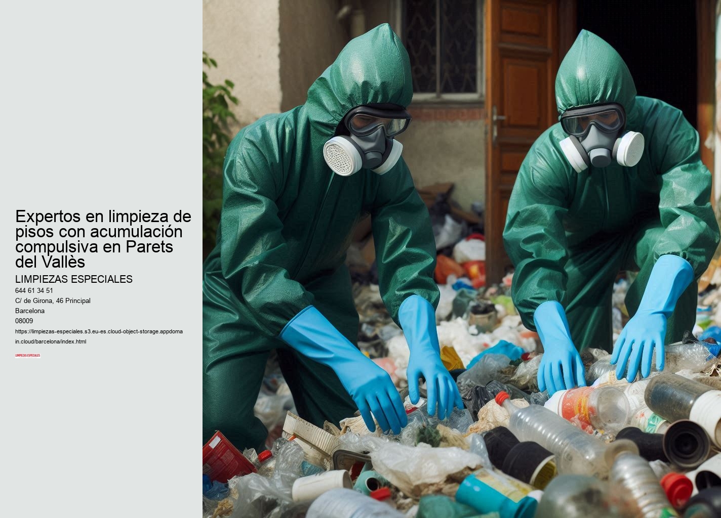 Expertos en limpieza de pisos con acumulación compulsiva en Parets del Vallès