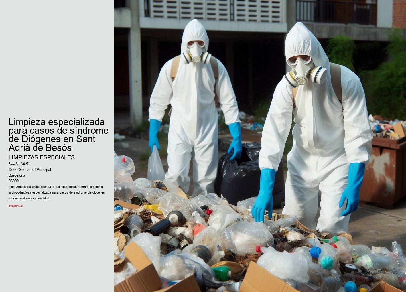 Limpieza especializada para casos de síndrome de Diógenes en Sant Adrià de Besòs